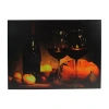 Northlight Orange Led Lighted Flickering Wine Bread And Candles Canvas Wall Art 15.75" X 11.75" In Orange