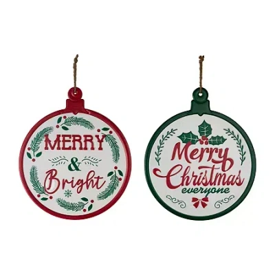 Northlight Ornament Style Metal 2-pc. Wall Sign In Multi