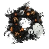 Northlight Ornaments And Ghost Halloween Twig Pine Wreath In Black