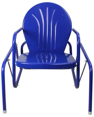 Northlight Outdoor Retro Metal Tulip Glider Patio Chair In Blue