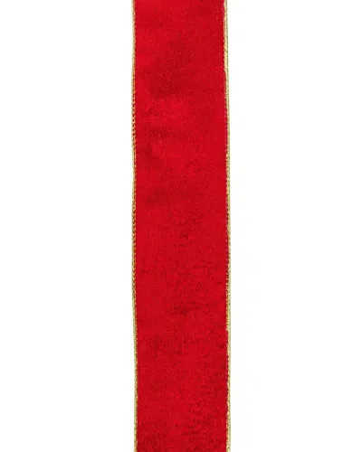 Northlight Pack Of 12 Solid Bright Wired Christmas Craft Ribbons In Red
