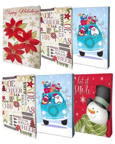 Northlight Pack Of 6 Large Christmas Holiday Gift Box Assortment In Multicolor
