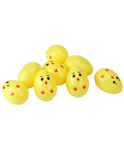 Northlight Pack Of 8 Chick & Easter Egg Decorations In Yellow