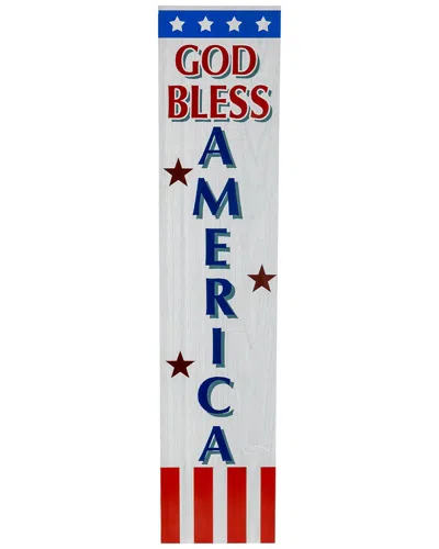Northlight Patriotic God Bless America Wooden Porch Board Sign In Multi