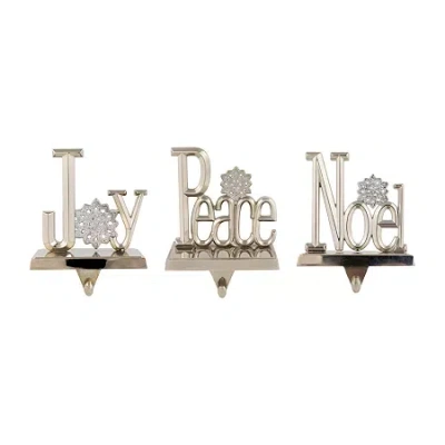 Northlight Peace Joy And Noel Metal Christmas Stocking Holder In Silver