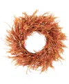 Northlight Peachy Pampas Grass Artificial Fall Harvest Wreath 24-inch In Pink
