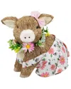 Northlight Piglet With Floral Dress Figurine In Brown
