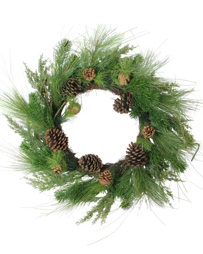 Northlight Pine Cones & Mixed Pine Needles Christmas Wreath In Green