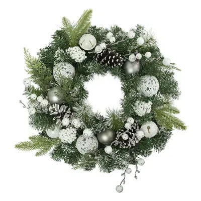 Northlight Pine Frosted Artificial Wreath In Green