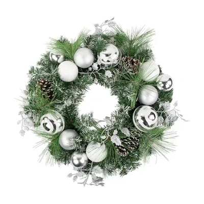 Northlight Pine Needle Pinecones And Ornaments Wreath In Green