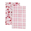 Northlight Plaid And Hearts 2-pc. Kitchen Towel Set In White