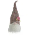 Northlight Plaid Spring Gnome Head Table Top Decor, 20" In Pink