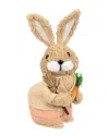 Northlight Plush Easter Rabbit Figurine With Carrots In Beige