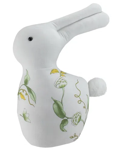 Northlight Plush Floral Easter Bunny Decoration In White