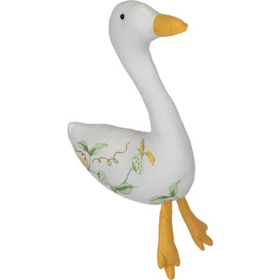 Northlight Plush Floral Easter Goose Decoration In White