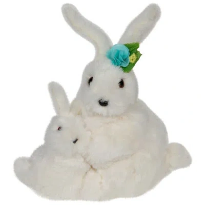 Northlight Plush Mother And Baby Easter Bunny Rabbit Spring Decoration In White
