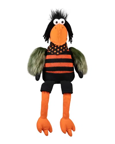 Northlight Plush Sitting Crow Halloween Decoration With Dangling Legs In Multi
