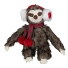 Northlight Plush Sitting Winter Sloth With Plaid And Pom Pom Scarf Christmas Figure In Brown
