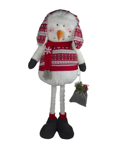 Northlight Plush Snowman With Presents Figurine In White