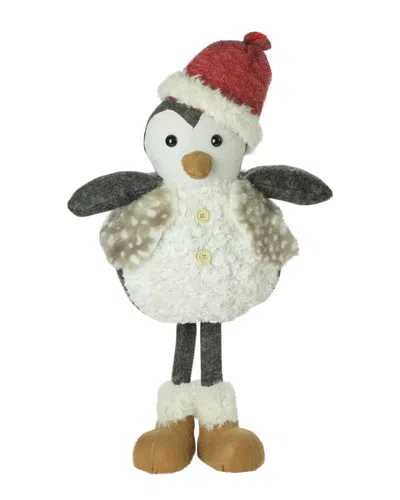 Northlight Plush Standing Penguin Christmas Figure Wearing A Fur Vest