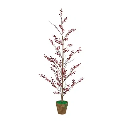 Northlight Potted Berry Twig Unlit 4 Foot Christmas Tree In Multi