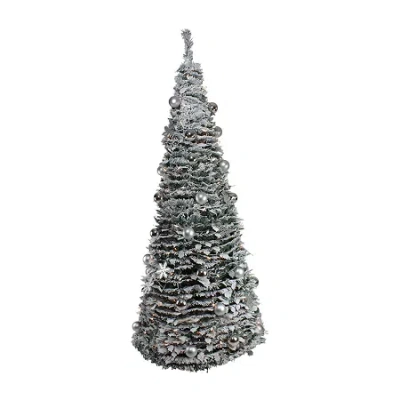 Northlight Pre-decorated 6 Foot Flocked Christmas Tree In Silver