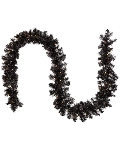 Northlight Pre-lit 9ft Artificial Tinsel Garland In Black