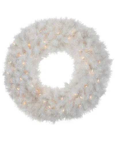 Northlight Pre-lit Alaskan Pine Artificial Christmas Wreath 36 In White