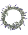 Northlight Pre-lit Battery Operated Lavender Wreath In Green