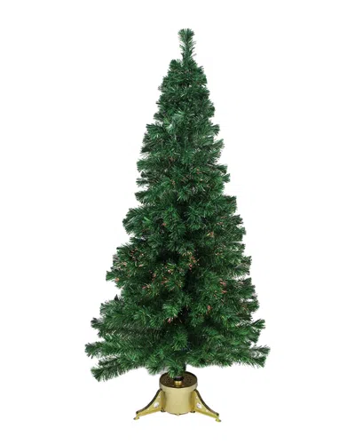 Northlight Pre-lit Color Changing Fiber Optic Artificial Christmas Tree In Green