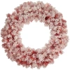 Northlight Pre-lit Flocked Artificial Christmas Wreath In Pink