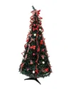 Northlight Pre-lit Gold & Red Plaid Decorated Pop-up Artificial Christmas Tree