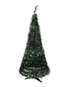 NORTHLIGHT NORTHLIGHT PRE-LIT GREEN HOLLY LEAF POP-UP ARTIFICIAL CHRISTMAS TREE