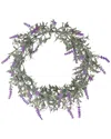Northlight Pre-lit Lavender Spring Wreath - Battery Operated In Green