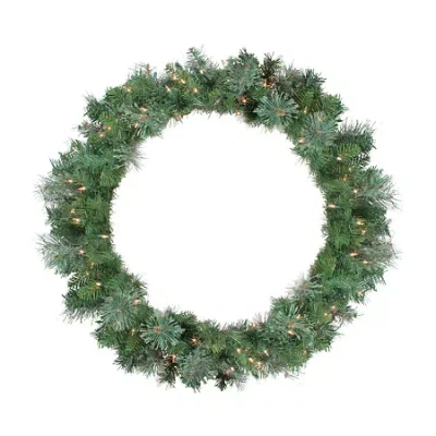 Northlight Pre-lit Mixed Cashmere Pine Artificial Christmas Wreath - 36-inch Clear Lights In Green