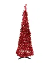 Northlight Pre-lit Red Tinsel Pop-up Artificial Christmas Tree