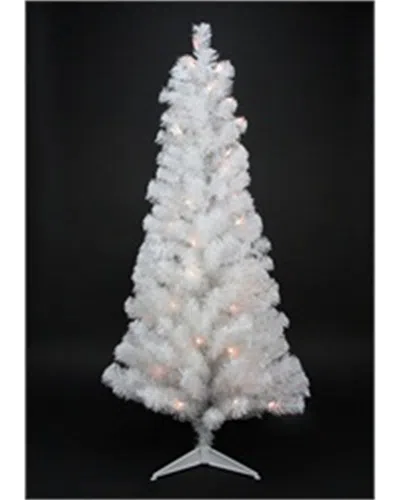 Northlight Pre-lit Slim White Artificial Tinsel Christmas Tree- Clear Lights