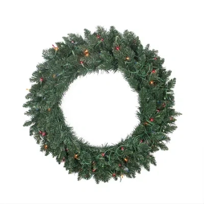 Northlight Pre-lit Traditional Pine Artificial Christmas Wreath - 30-inch Multi Lights In Green