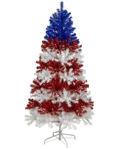 Northlight Pre-lit Americana Tinsel 6ft Christmas Tree In Multi