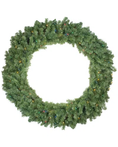 Northlight Pre-lit Canadian Pine Artificial Christmas Wreath 48-in Multicolor  Lights In Green
