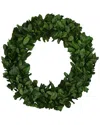 Northlight Preserved Leaf Garden Wreath In Green