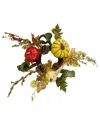 Northlight Pumpkin Berries Foliage And Pine Cone Fall Harvest Wreath Unlit, 13" In Orange