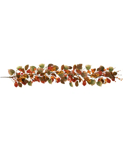 NORTHLIGHT PUMPKINS AND BERRIES ARTIFICIAL FALL HARVEST GARLAND