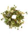 Northlight Pumpkins And Berries Artificial Fall Harvest Twig Wreath 24" Unlit In Green