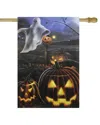 Northlight Pumpkins & Ghost Spooky Halloween Outdoor House Flag In Black