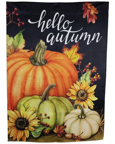 Northlight Pumpkins & Sunflowers Hello Autumn Outdoor Garden Flag In Black