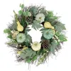 Northlight Pumpkins With Berries Artificial Fall Harvest Wreath In Green