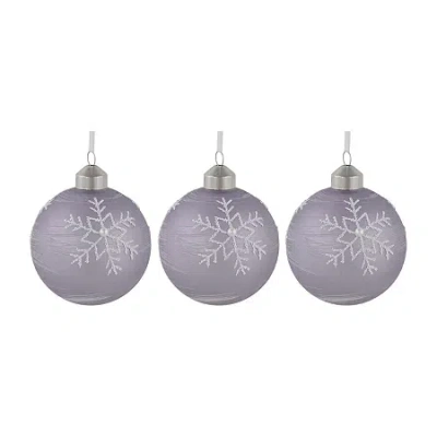 Northlight Purple Glass Ball 3-pc. Christmas Ornament