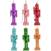 Northlight Rainbow Nutcracker Wooden Christmas Ornaments In Purple