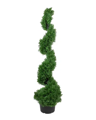 Northlight Real Touch™ Artificial Cedar Spiral Topiary Tree In Pot In Green